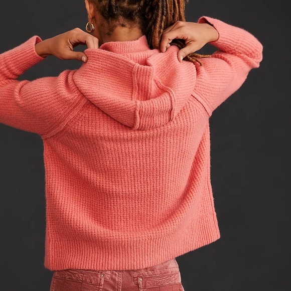 Anthropologie Pilcro Side-zip Sweater Hoodie In Pink Size Small - Picture 3 of 10